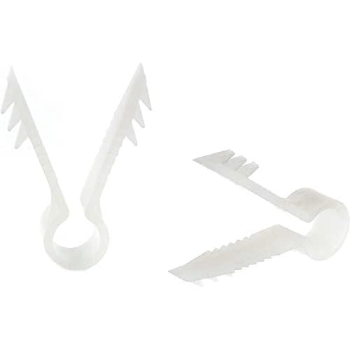 THE CIMPLE CO Stucco and Drywall Cable Clips for Coaxial and Similar Cables - Push-in Masonry Anchors - RG59, RG6, Ethernet, and Similar - White, 100 Pieces