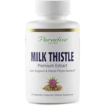 Paradise Herbs Milk Thistle, Active Whole Spectrum Extract, Vegan, Non GMO, Gluten Free, 60 Vegetarian Capsules