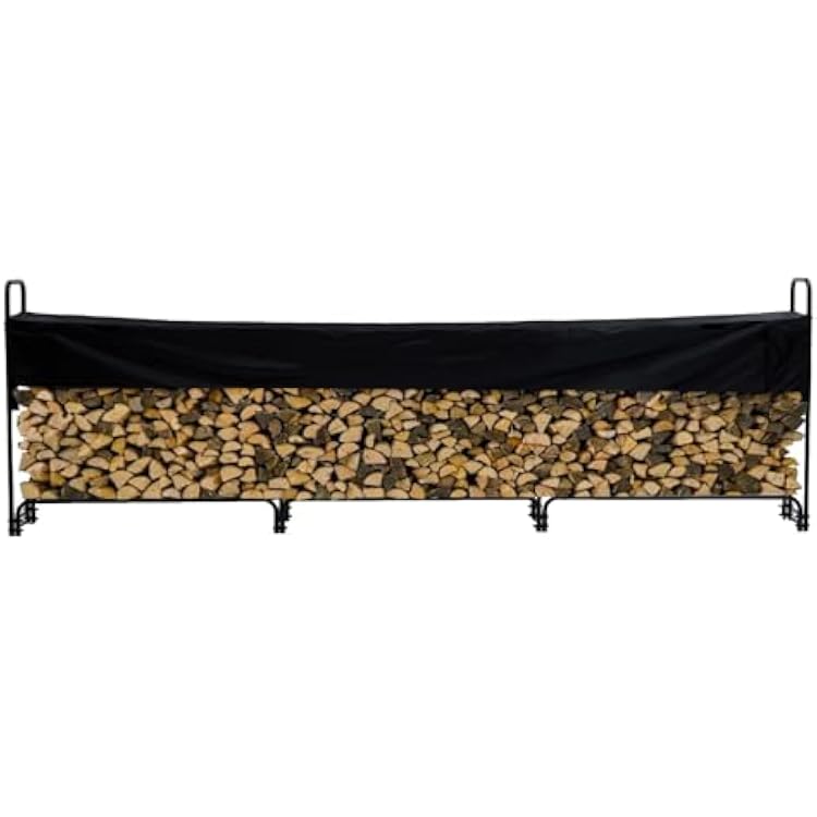 12.5FT Firewood Rack with Cover, Heavy Duty Log Holder with Waterproof 600D Oxford Fabric & Steel Frame for IndoorOutdoor, PatioDeckFireplace