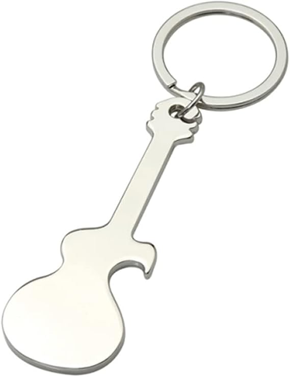 ARFUKA Stainless Steel Guitar Shaped Beverage Bottle Opener Keychain