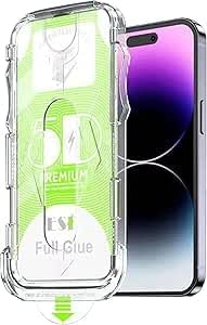 MADNOVA Apple iPhone 15 Pro Max İle Uyumlu Hizalama Aparatlı ve Takılırken Cam Altında Toz Bırakmaz Darbelere Karşı Ekstra Güçlü Ekran Koruyucu Cam