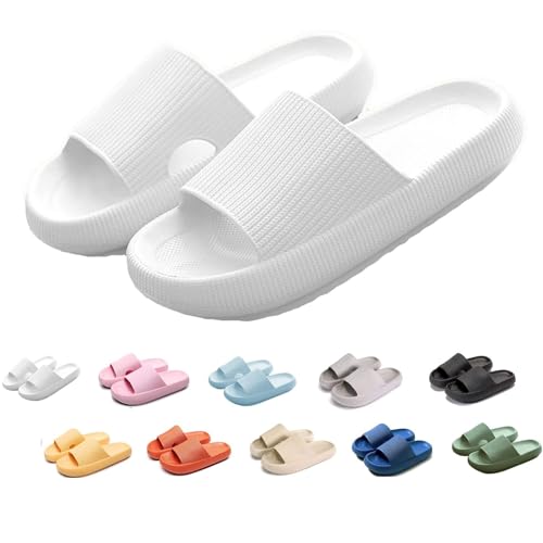 Jadery Pantoufle Orthopedique Femme for Men women, Non Slip Quick Drying Bathroom Couple Slippers with Thick Sole White, Adult, Men, 4, Numeric Range, US Footwear Size System, 5, Medium