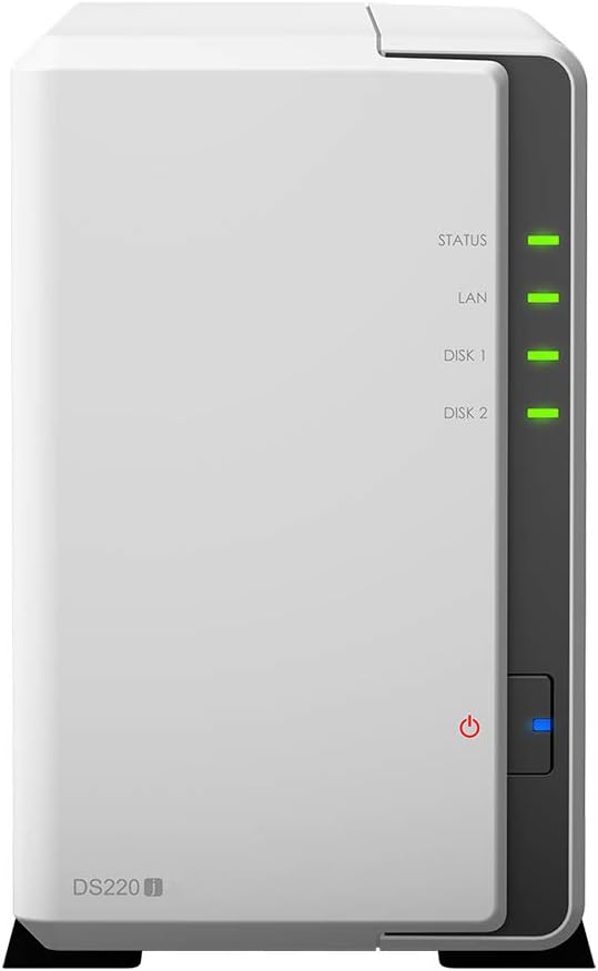 Synology DiskStation DS220j NAS Server for Business with Quad Core CPU, 512MB Memory, 2TB SSD Storage, DSM Operating System