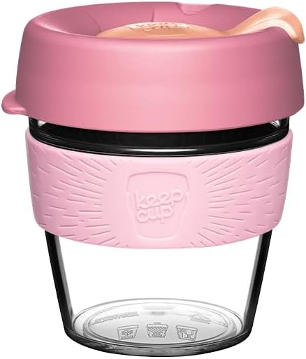 KeepCup Original, Lightweight Plastic Reusable Coffee Cup with Splashproof Sipper Lid - 8oz/227ml - Peaches