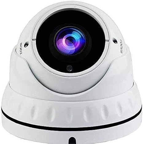 SVD 5MP 4in1 (TVI, AHD, CVI, CVBS) Indoor Outdoor Dome Camera DWDR OSD menu for CCTV DVR Home Office Surveillance Security (White) (5MP 2.8-12mm Lens, White)