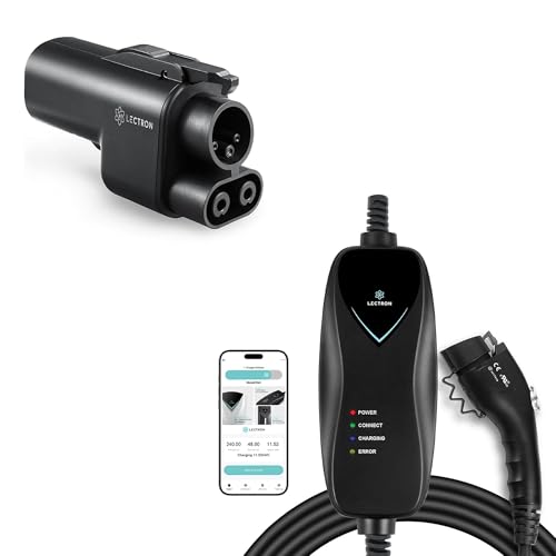 Lectron Tesla Supercharger NACS to CCS Electric Vehicle Adapter Level 1 J1772 Charger WiFi Version - 110V, 15 Amp