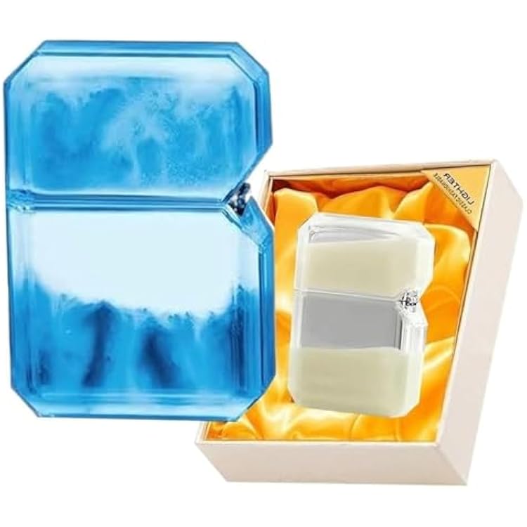 Jet Windproof Butane Gas Lighter, Luminous Quicksand Transparent Window Portable Lighter, Suitable for Outdoor and Indoor Various Styles1