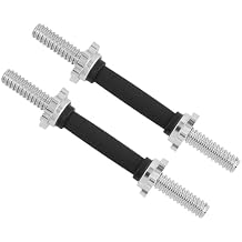 Yes4All Threaded Dumbbell Handles, Adjustable Dumbbell Bar Pair, 14/16/18/24-Inch Sizes, Fits 1" or 1.15" Plates, Non-Slip Grip, Secure Star-Lock Collars