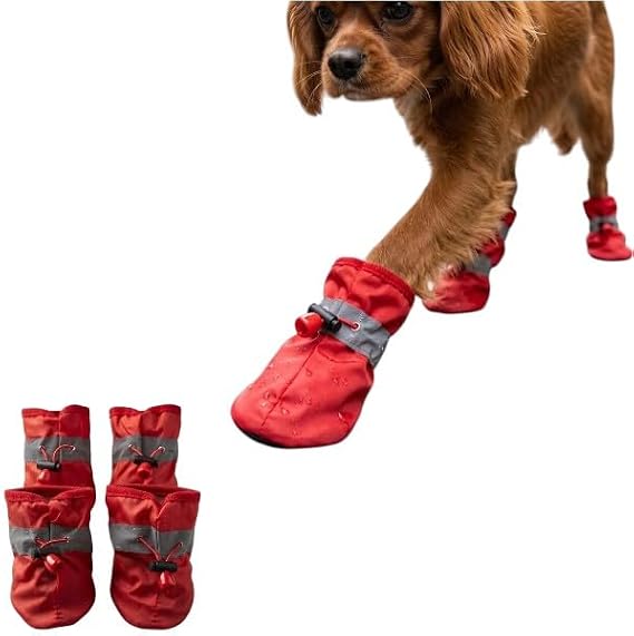 AEE® Su Geçirmez Köpek Botu 4’lü Set | Yansıtıcı Patik | Kaymaz Taban Yağmur Çamur Koruma Pati Ayakkabısı