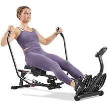 Sunny Health & Fitness Smart Compact 360 Full-Motion Rower, Low-Impact Full-Body Workout Rowing Workout Machine, Wide Motion Range & Space-Saving Design, Free SunnyFit Training App Connection
