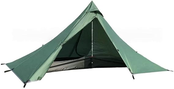 Ultralight Poleless Pyramid Tent For 1 Person, Gray Mesh Inner Shelter With 210d Oxford Floor, Compatible With Trekking Poles For Hiking And Camping