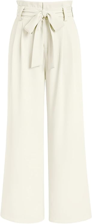 LILLUSORY Wide Leg Paperbag Dress Pants with Removable Belt