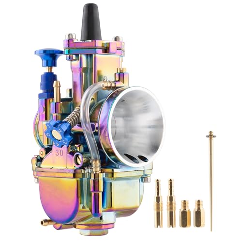 PWK 30mm Carburetor Colorful Carb for 100cc to 160cc 2T 4T Engine Motorcycle Scooters Dirt Bike Motocross ATV Quad Off Road with Carb Jets