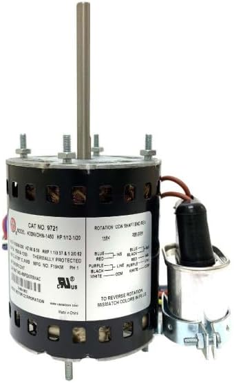US Motors 9721 1/12 1/15 1/20Hp 1550 rpm, 4 poles, 1 shaft, OAO Enclosure, 3.3 diameter, Reversible, 115V-230V/50/60Hz/1Ph 9721 K033DGV1434014B 3.78in frame, 3.25in shaft Replace SE8888