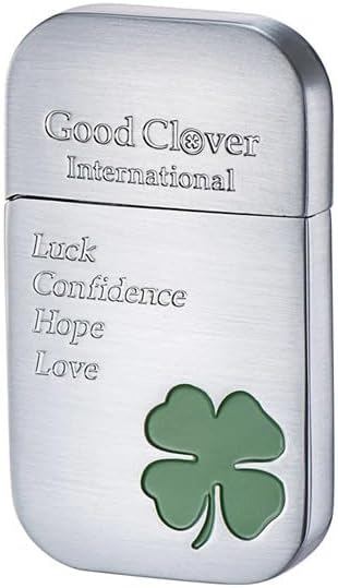 Metal Soft Flame Lighters Luck Clover Pattern Grinding Wheel Vintage Lighter Cool Pipe Lighters Perfect for Outdoor Camping Men's Women Gifts (Silver)