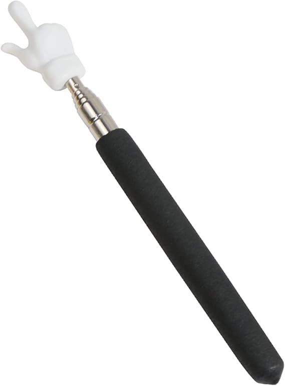 Fingers Telescopic Teachers Pointer,Teaching Pointer Stick for Classroom,Metal Hand Retractable Pointer Extended Length 21.65Inch,Handheld Presenter Whiteboard Pointer (Black)