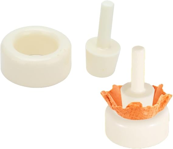 2PCS Waffle Cone Shaper, Cone Ice Cream Maker Cone Roller Waffle Rolling and Forming Tool Cone Roller Egg Roll DIY Mold Waffle Cone Mold Kit Pastry Ice Cream Waffle Cone Mold for Kitchen, White