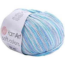 YarnArt Soft Colors - Variegated Sport Yarn 55% Cotton 45% Acrylic - 1 Skein/Ball 50g 174 Yds - Soft Knitting Cotton for Amigurumi