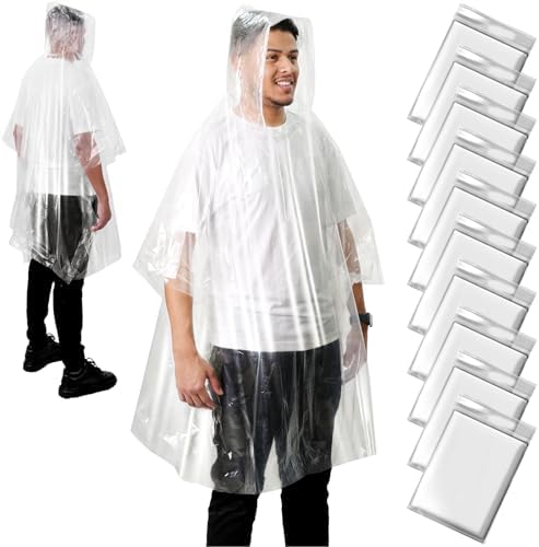 ANYOO Disposable Rain Poncho for Adults Waterproof Emergency Rain Gear Ultra-Lightweight & Compact for Outdoor Events