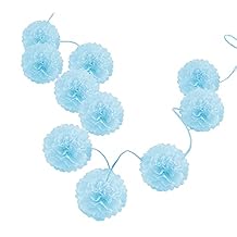 Pack of 10 Tissue Paper Flower Ball Pom pom Party Decoration Indoor Outdoor 6" 8" 10" 12" 14" (Baby Blue, 6")