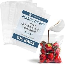 Small Zip Bags - 100 3x5 Clear Plastic Bags - 2 Mil, Small with Zip Lock - Good for Jewelry, Snacks, Crafts, and More