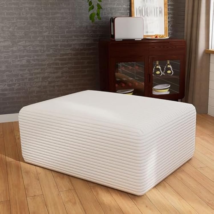 Modular Cloud Sectional Sofa Oversized Deep Seat Couch with Pillows, Convertible Foam Sofa,Freely Configurable, for Living Room, Apartment, Bedroom White, Ottoman