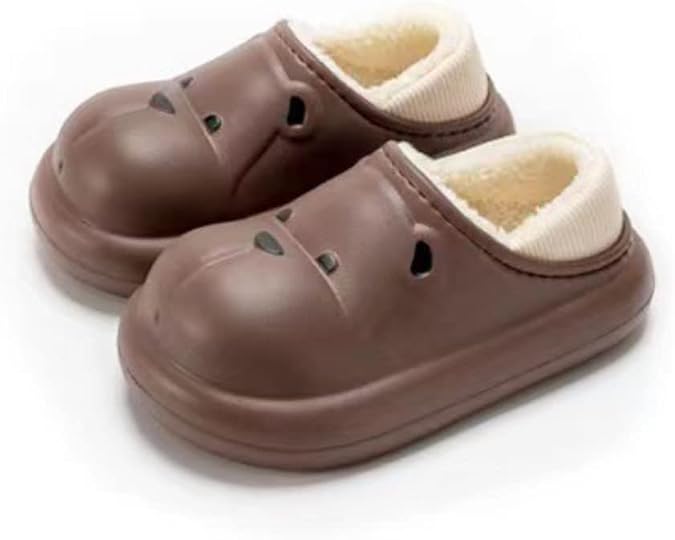 Women's Men's Cotton Slippers Indoor and Outdoor Home Cute Cartoon Bear Thick Sole Warm Cotton Slippers Outdoor Gift