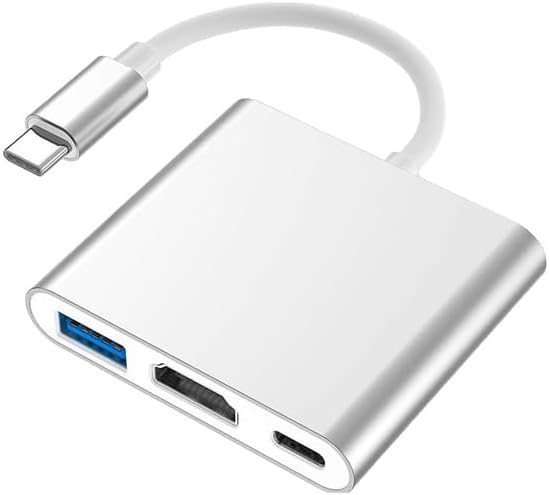 USB Type c HDMI Adapter, Type c hdmi to 3 in 1 USB-c Hub 4K@30Hz Resolution HDMI Port  USB 3.0 High Speed Transfer Port  100W PD Rapid Charge Port 3 in 1 Converter Adapter for TVMonitor for Switch