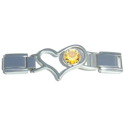 November Heart Connector Italian Charm Set