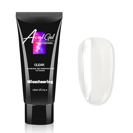 15ML Poly Gel Clear Builder Gel Nail Glue Gel for Acrylic Nails Bonding Gel Glue for False Nail Solid Gel Polish Nail Art Manicure Glue Gel, 1 Clear