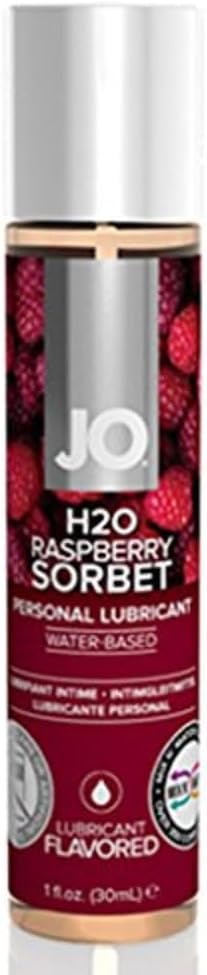 JO H2O Flavours Water Based Personal Lubricant, Raspberry Sorbet, 30 ml, Transparent