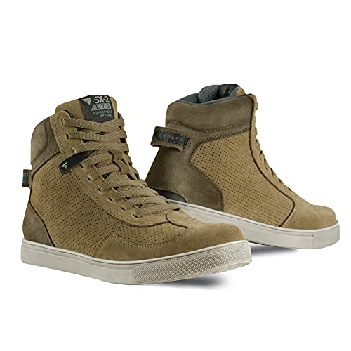 SHIMA SX-2 Evo Motorcycle Riding Shoes Men Boots Ventilated Leather Street Summer Suede Sport Stealth Touring Shoe Moto Footwear Bikers Powersports Mens, Brown, 10