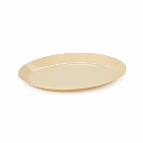 G.E.T. OP-1411-MA Manila 14" x 10.75" Oval Coupe Platter (Pack of 12)