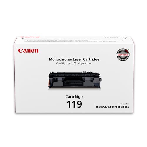 Canon Genuine 119 Black Toner Cartridge Compatible with LBP250 Series, MF410 Series, MF5800 Series, MF5900 Series, MF6100 Series, LBP6300dn, LBP6600 Series