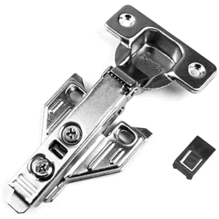 Berta 4 Pieces Full Overlay Face Frame Soft Closing European Hinges, 90 Degree Restricted Opening 2 Way Adjustable Clip On Concealed Kitchen Cabinet Door Hinges with Screws Face Frame, 4