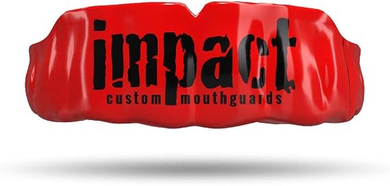 Impact Custom Professional MMA/Boxing/Muay Thai Mouthguard -(Branded Series) Impact Black Logo Red
