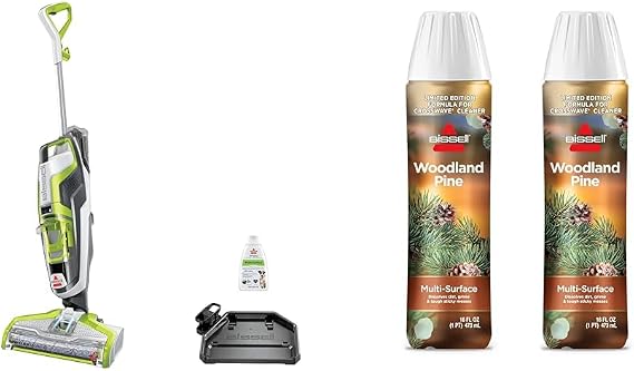 Bundle of Bissell CrossWave Floor and Area Rug Cleaner, Wet-Dry Vacuum, 3888A, Corded Electric, Green + BISSELL Limited Edition Spiced Apple Multi-Surface Formula 2-Pack, Large