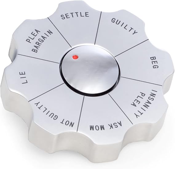 Bey-Berk Legal Spinner Decision Maker Paperweight, Silver Metal Law-Themed Desk Spinner, 3.5" Novelty Paperweight