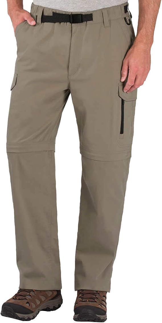 BC Clothing Mens Convertible Lightweight Comfort Stretch Cargo Pants or Shorts (Tan, XL x 30)