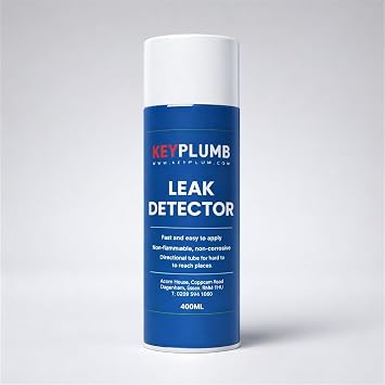KeyPlumb Leak Detector Spray 400ml   Non-Flammable, Non-Corrosive & Safe Leak Detection for Plumbing, Gas Pipes & HVAC   Easy to Apply, Stable Formula with Precision Tube for Hard-to-Reach Areas