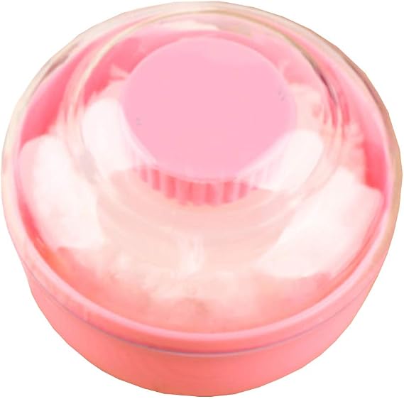 Topwon Baby Powder Container with Large Powder Puff After-Bath Body Powder Case for Dusting Powder Loose Body Powder for Toddler Infant Baby Mom, BPA Free (Pink)