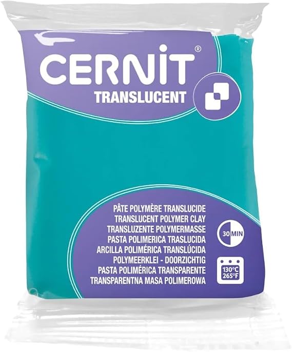 CERNIT Transparant Clay 56g, Emerald, 7 x 5.5 x 1.5 cm