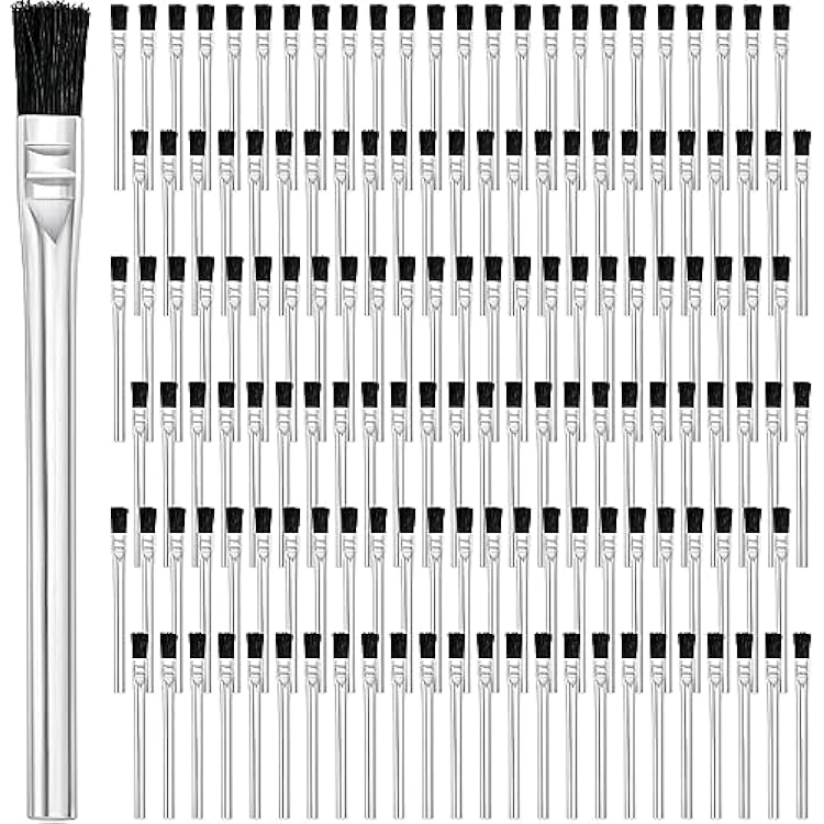 Mifoci 144 Pcs Acid Brush Bulk Boar Hair Acid Flux Brushes Epoxy Wood Glue Brush Metal Tubular Handle Disposable Glue Brushes for Woodworking Soldering Crafting Home12 Inch Wide