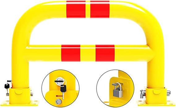 Lockable Folding Parking Barrier,Car Parking Space Post Lock Manual Parking Blocker,Removable Parking Space Lock,Safe and Anti-Collision