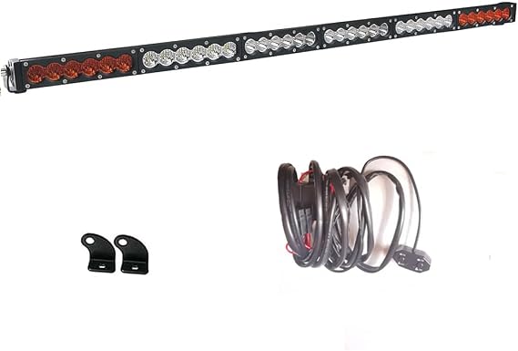 50 Inch 240W Off-Road Dual Color LED Light Bar - White Amber Spot Flood Combo - Heavy Duty Trucks & Boat Wiring Harness