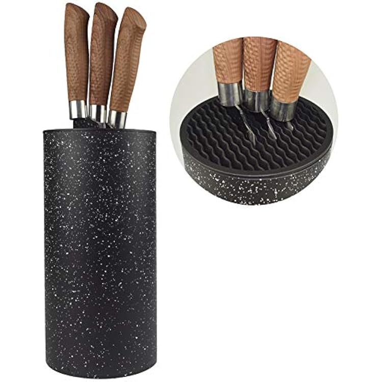 Universal Knife Block without Knives Multi-Functional Freedom Knife Storage Stand Resin Round Knife Holder Unique Design Slot to Protect Blades Detachable Easy to Clean Countertop Knife Holder