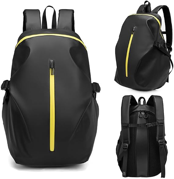 Motorcycle Backpack,Reflective Motorcycle Helmet Bag Backpack for Men Women, Large Capacity Waterproof Travel Backpack Shoulder Bag (Yellow)