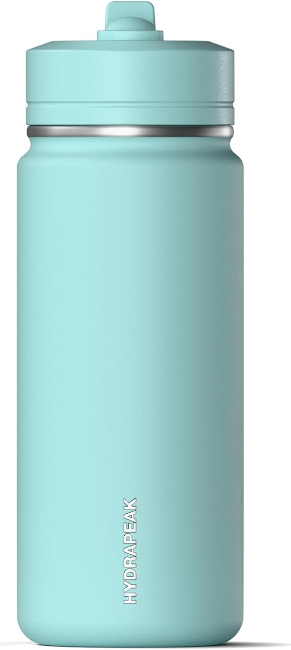 Hydrapeak Mini 20oz Water Bottle with Straw Lid, Stainless Steel Double Wall Insulated | Leak-Proof and Spill-Proof Bottle for School, Kids, Cold 24 Hours (Alpine)