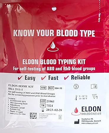 Original Home Blood Typing Kit - New Package + Improved Lancet (9 Kits)