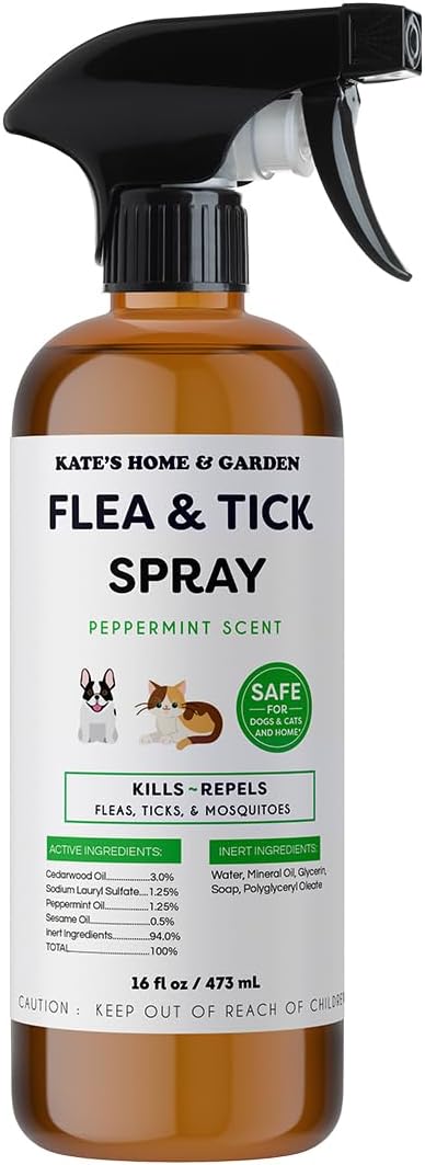 Kate's Home & Garden Flea and Tick Spray for Dogs & Cats (16oz)